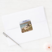 Kleurrijke Cornwall Engeland kustlandschap Vierkante Sticker (Envelop)