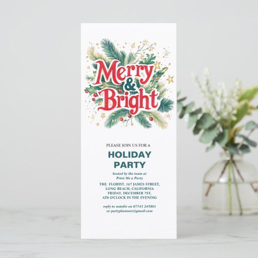 Kleurrijke Corporate Merry & Bright Christmas Part (Staand voorkant)