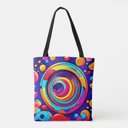 Kleurrijke Cosmic Vortex Art van Nebula Tote Bag (Achterkant)