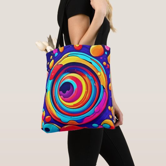 Kleurrijke Cosmic Vortex Art van Nebula Tote Bag (Dichtbij)