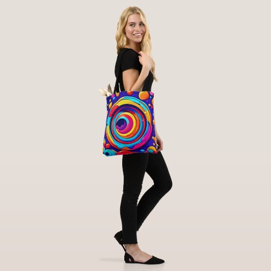 Kleurrijke Cosmic Vortex Art van Nebula Tote Bag (Op model)