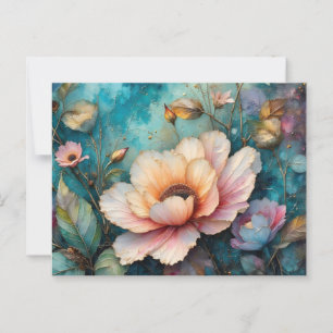 Kleurrijke Cosmos Bloem bladeren en lucht Briefkaart