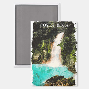 Kleurrijke Costa Rica Waterverf Natuur Magneet