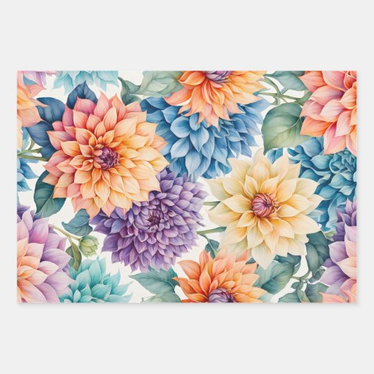 Kleurrijke Cottage Flowers Wrapping Paper Sheets (Voorkant 2)