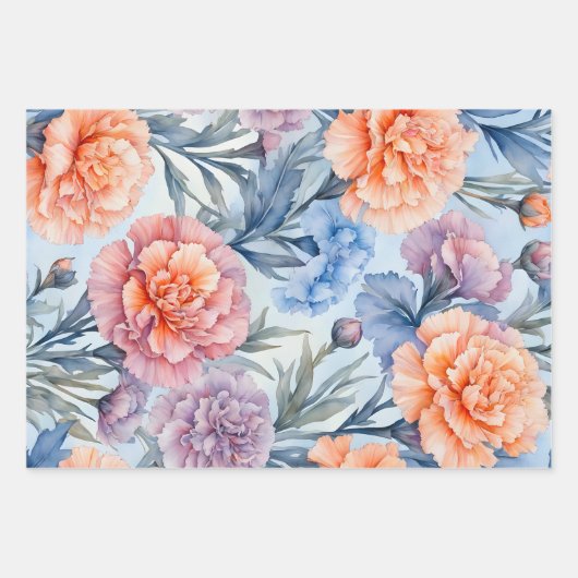 Kleurrijke Cottage Flowers Wrapping Paper Sheets (Voorkant)