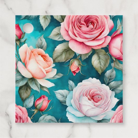 Kleurrijke Cottage Garden Flowers Art Gift Labels (Voorkant)