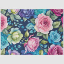 Kleurrijke Cottage Garden Flowers Art Tissue Paper