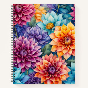 Kleurrijke Cottage Garden Flowers Spiral Notitiebo Notitieboek