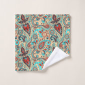 kleurrijke Country paisley tegelpatroon Bad Handdoek (Wasdoekje)