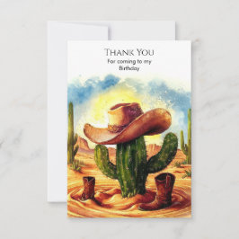 Kleurrijke Cowboy Verjaardag voor Kinderen Bedankkaart