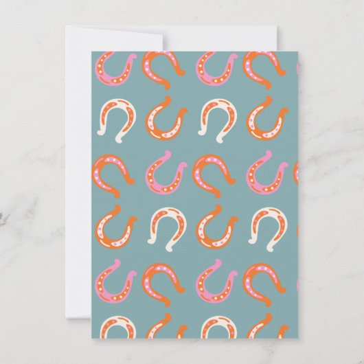 Kleurrijke cowboy western opslag de datum laars kaart (Achterkant)