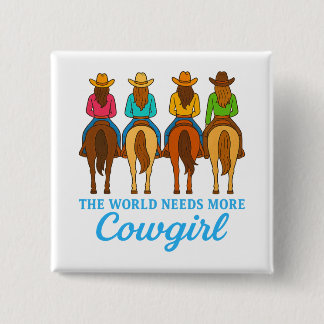 Kleurrijke Cowgirls Westerse Bachelorette Party Vierkante Button 5,1 Cm