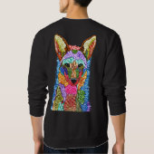 Kleurrijke Coyote Illustratie Sweatshirt (Achterkant)