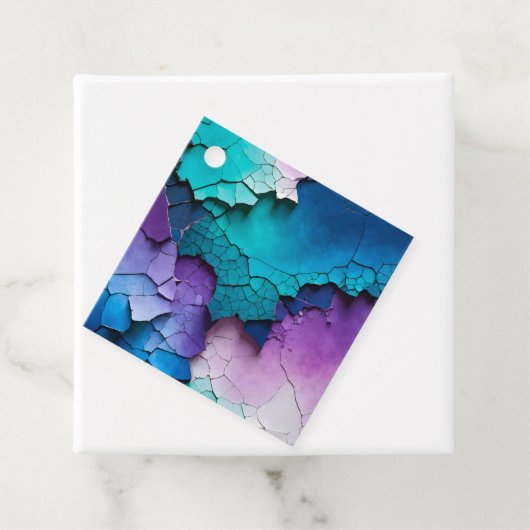 Kleurrijke Crackle Paper Art Gift Labels (In situ)