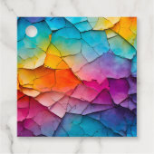 Kleurrijke Crackle Paper Art Gift Labels (Voorkant)