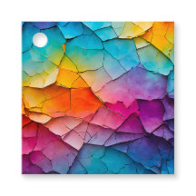Kleurrijke Crackle Paper Art Gift Labels