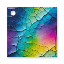 Kleurrijke Crackle Paper Art Gift Labels