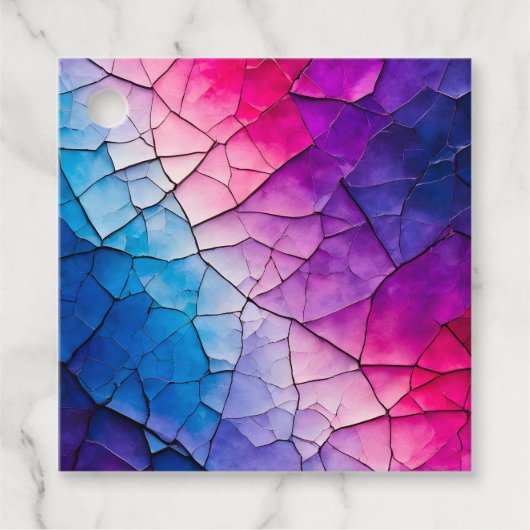 Kleurrijke Crackle Paper Art Gift Labels (Voorkant)