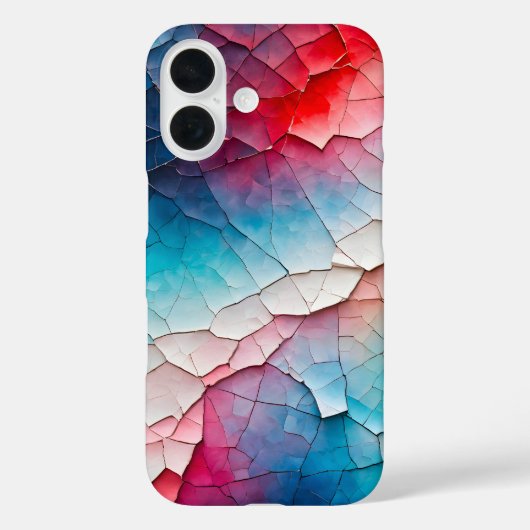 Kleurrijke Crackle Paper Art iPhone Case (Achterkant)