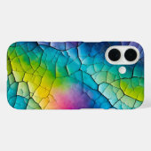 Kleurrijke Crackle Paper Art iPhone Case (Achterkant (horizontaal))
