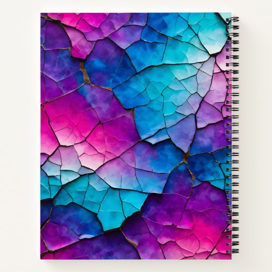 Kleurrijke Crackle Paper Art Spiral Notitieboek (Achterkant)