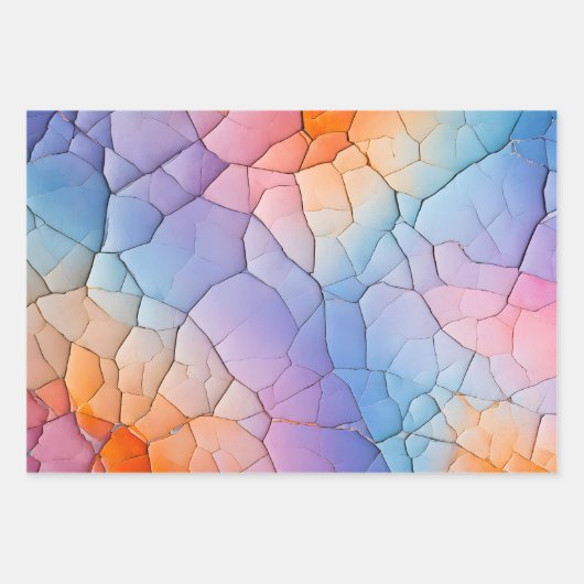 Kleurrijke Crackle Paper Art Wrapping Paper Sheets (Voorkant)