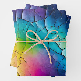 Kleurrijke Crackle Paper Art Wrapping Paper Sheets