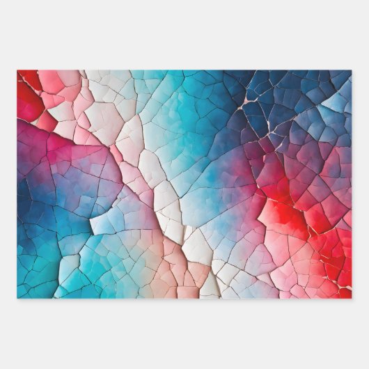 Kleurrijke Crackle Paper Art Wrapping Paper Sheets (Voorkant)