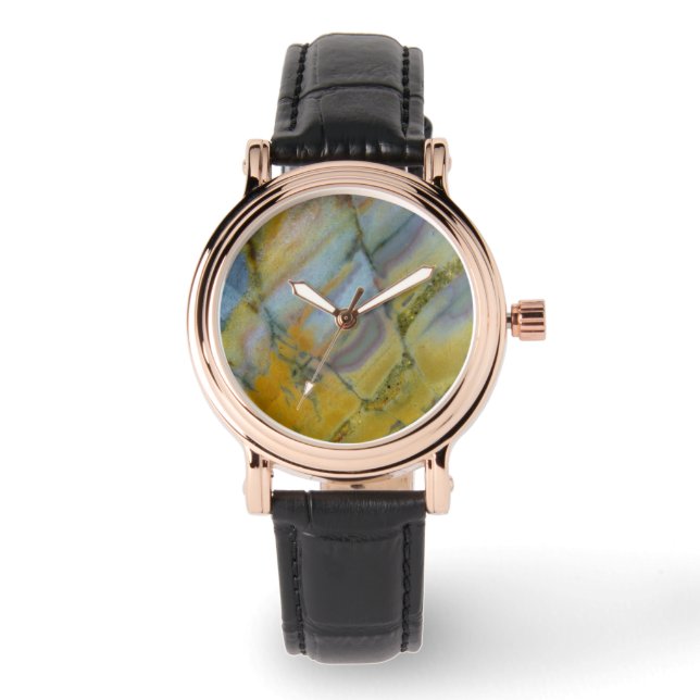 Kleurrijke Crayola-jaspis Horloge (Voorkant)