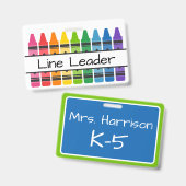 Kleurrijke Crayons Classroom vacatures gepersonali Badge (Front & Back)