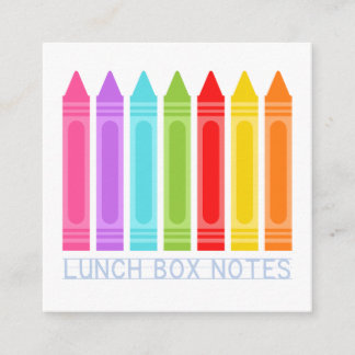 Kleurrijke Crayons Lunchnotities Informatiekaartje