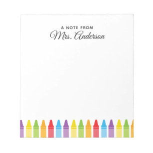 Kleurrijke Crayons Teacher Appreciation Notitieblo Notitieblok