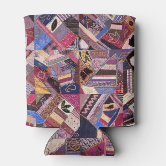 Kleurrijke  Crazy Quilt Blikjeskoeler (Achterkant)