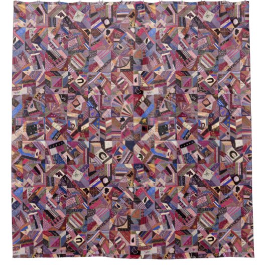 Kleurrijke  Crazy Quilt Douchegordijn (Voorkant)