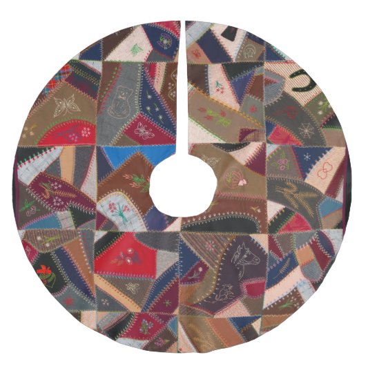 Kleurrijke crazy quilt kerstboom rok (Voorkant)