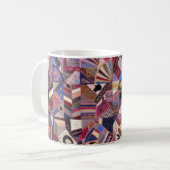 Kleurrijke  Crazy Quilt Koffiemok (Voorkant links)