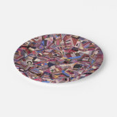 Kleurrijke  Crazy Quilt Papieren Bordje (Gekanteld)