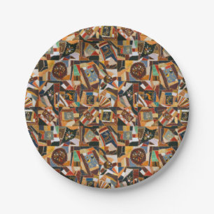 kleurrijke Crazy Quilt Papieren Bordje