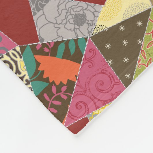 Kleurrijke Crazy Quilt Patchwork Patroon Fleece Deken (Hoek)