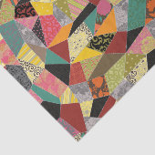 Kleurrijke Crazy Quilt Patchwork Patroon Tissuepapier (Detail)