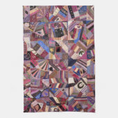 Kleurrijke Crazy Quilt Theedoek (Verticaal)