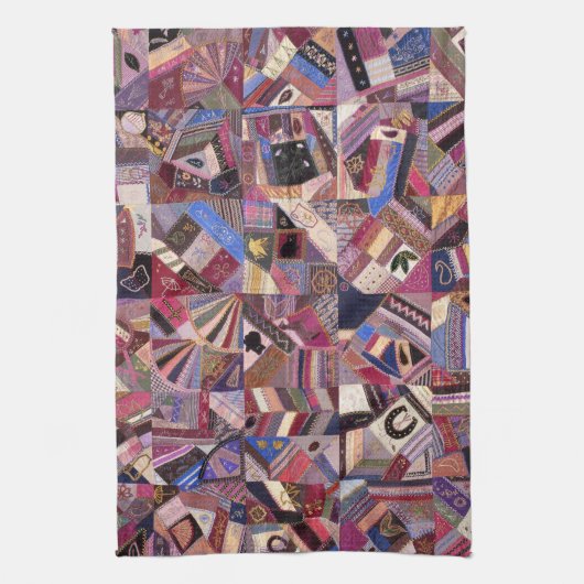 Kleurrijke  Crazy Quilt Theedoek (Verticaal)