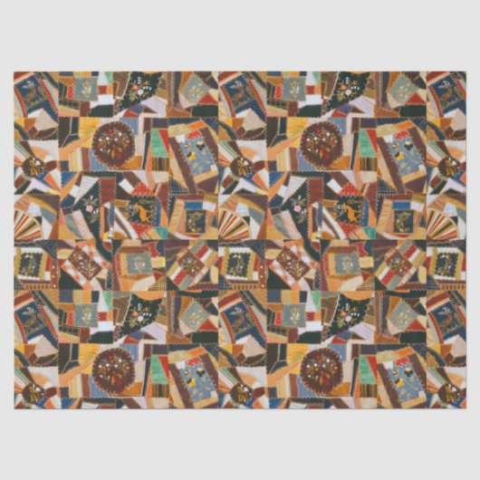  kleurrijke Crazy Quilt Tissuepapier (Voorkant)
