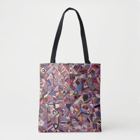 Kleurrijke  Crazy Quilt Tote Bag (Voorkant)