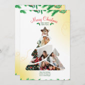 Kleurrijke creatieve minimale kerstboom foto kaart (Voorkant / Achterkant)