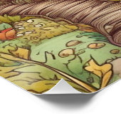 Kleurrijke creatieve paddestoel woning kunst perfect poster (Hoek)