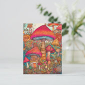 Kleurrijke creatieve psychedelische paddenstoelen briefkaart (Staand voorkant)