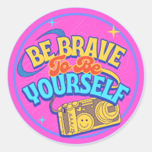 Kleurrijke Creatieve Retro Minimalistische Mode Ci Ronde Sticker
