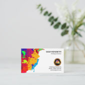 Kleurrijke, creatieve verfschilderschilderverf visitekaartje (Staand voorkant)
