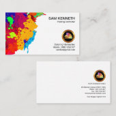 Kleurrijke, creatieve verfschilderschilderverf visitekaartje (Voorkant / Achterkant)